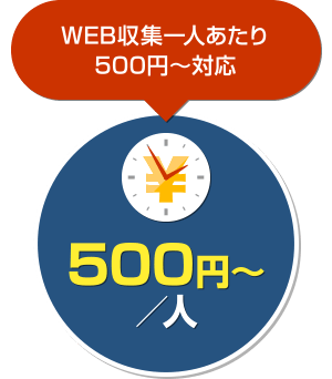 WEB収集一人あたり500円～対応